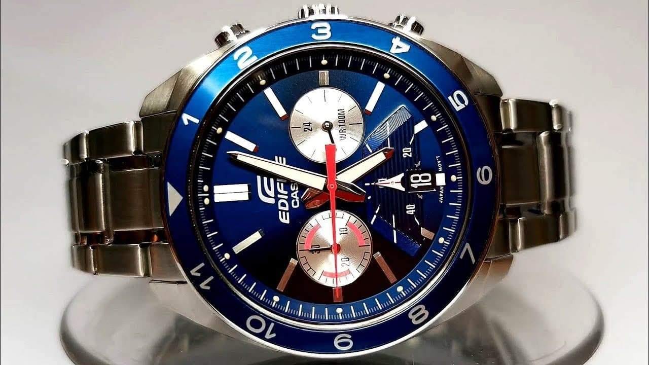 Casio Edifice Chronograph Blue Dial Men's Stainless Steel Watch EFV-590D-2AV