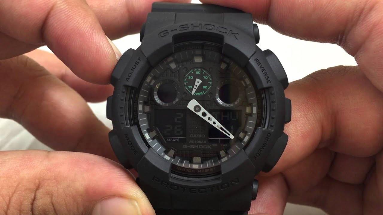 Casio G-Shock Black Series Anadigi Black x Green Accents Watch GA100MB-1ADR - Diligence1International