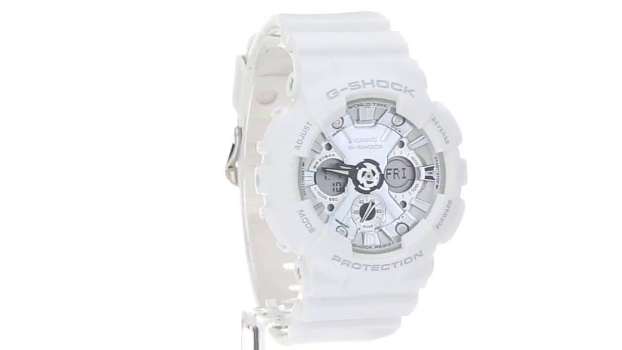 Casio G-Shock Anadigi Black Metallic Face Ladies' White Watch GMAS120MF-7A1DR - Diligence1International