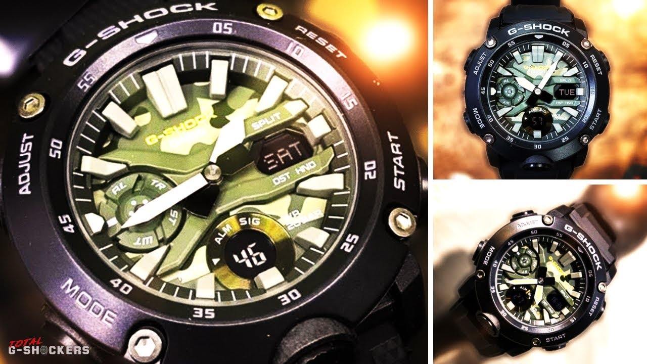 Casio G-Shock Utility Model Anadigi Black Green Camo Dial Men's Watch GA2000SU-1A - Diligence1International