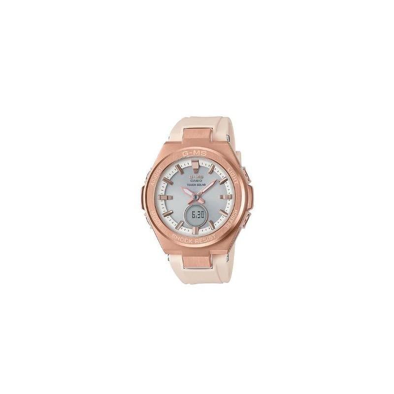 Casio Baby-G G-MS Anadigi Rose Gold Plated Silver Dial Light Pink Watch MSGS200G-4ADR - Diligence1International
