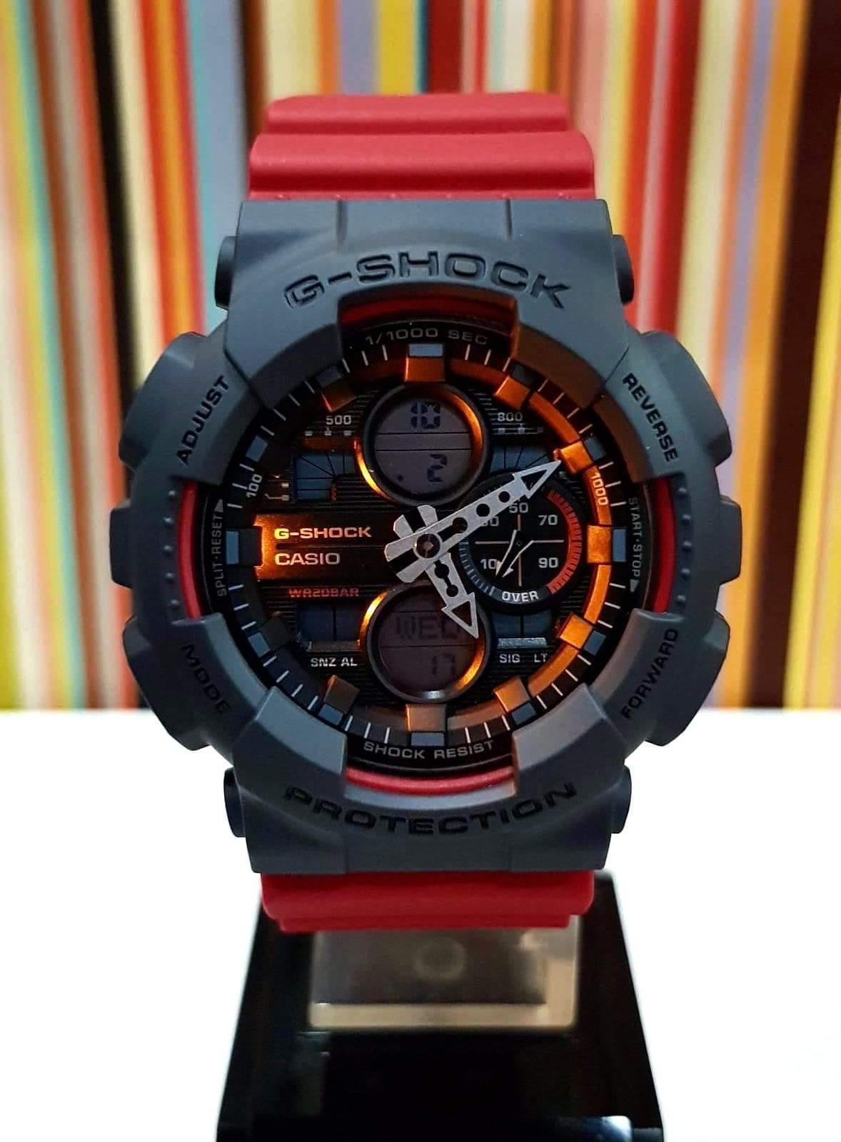Casio G-Shock Analog-Digital Special Color Grey x Red Strap Watch Last Dance GA140-4ADR - Diligence1International