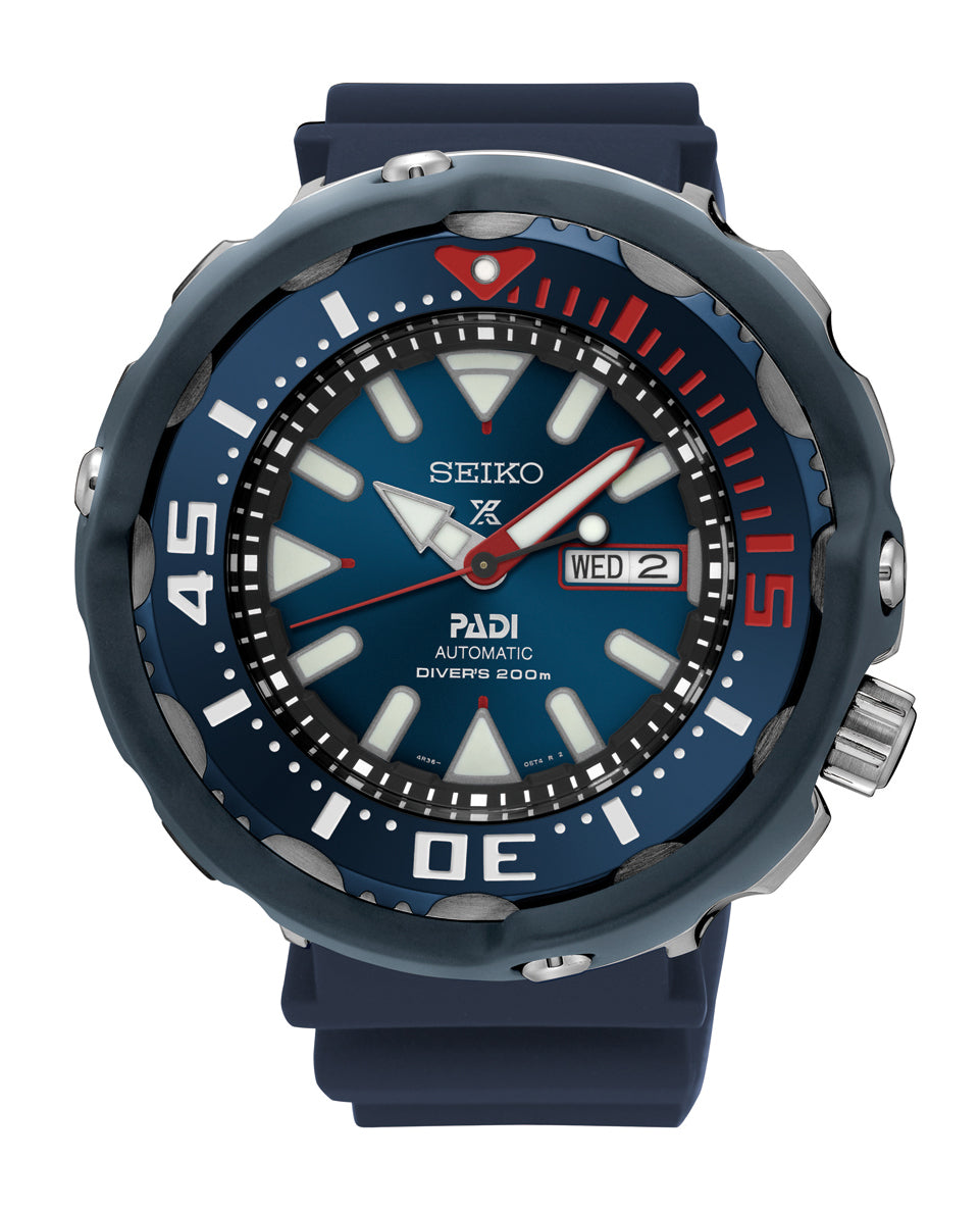 Seiko SE PADI Blue Ceramic Shroud Tuna 200M Diver's Men's Watch SRPA83K1