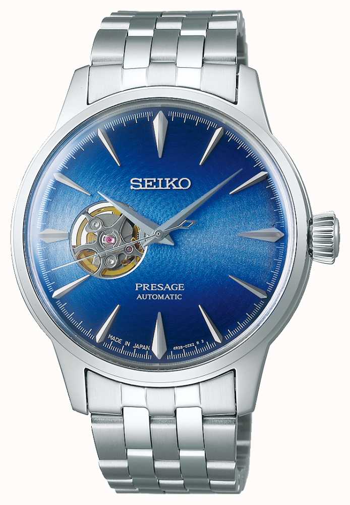 Seiko Presage Cocktail Time Blue Acapulco Open Heart Men's Watch SSA439J1