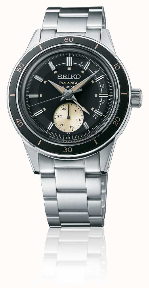 Seiko Presage Style 60 Black Men's Stainless Steel Watch w/ Pow. Res. Indicator SSA449J1