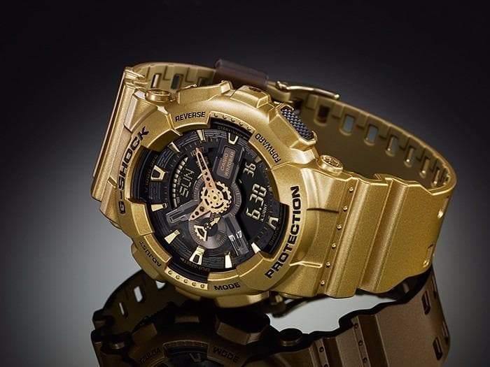 Casio G-Shock GA110 Series Analog-Digital Gold & Black Dial Watch GA110GD-9BDR - Diligence1International