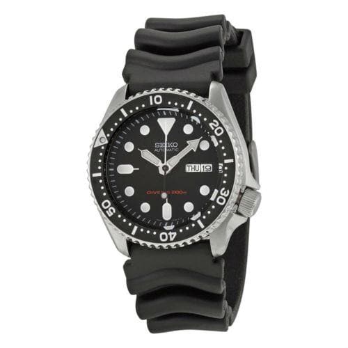 Seiko Black SKX 200M Diver's Junior Size Rubber Strap+ALL Stainless Steel Jubilee Bracelet Watch SKX013K1 SET - Diligence1International