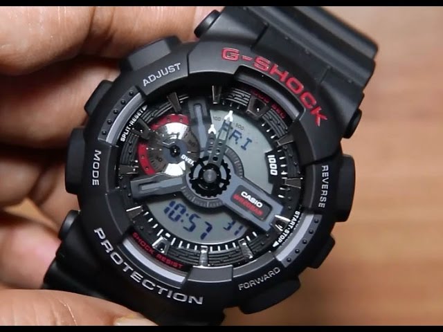 Casio G-Shock GA110 Series Analog-Digital Black x Red Watch GA110-1AHDR