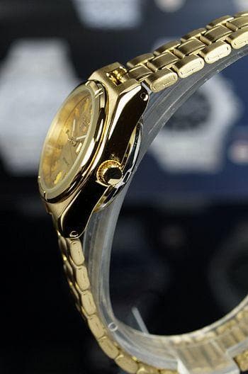 Seiko 5 Classic Ladies Size Gold Dial Gold Plated Stainless Steel Strap Watch SYM600K1 - Diligence1International