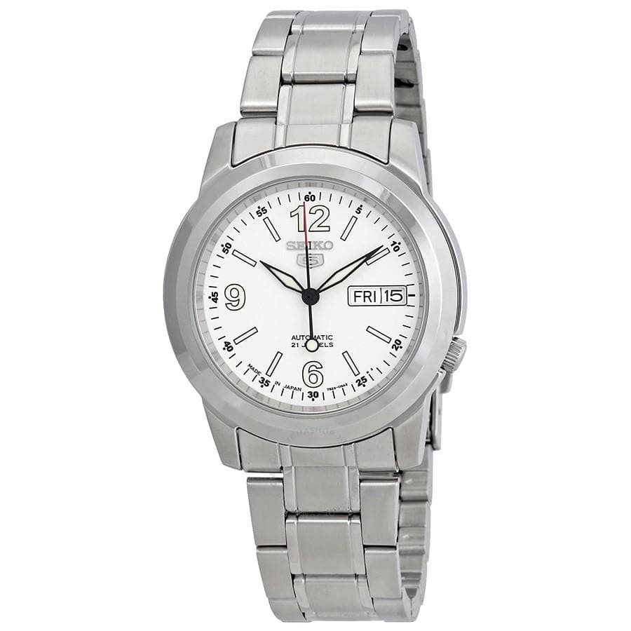 Seiko 5 Classic Men's Size White Dial Stainless Steel Strap Watch SNKE57K1 - Diligence1International
