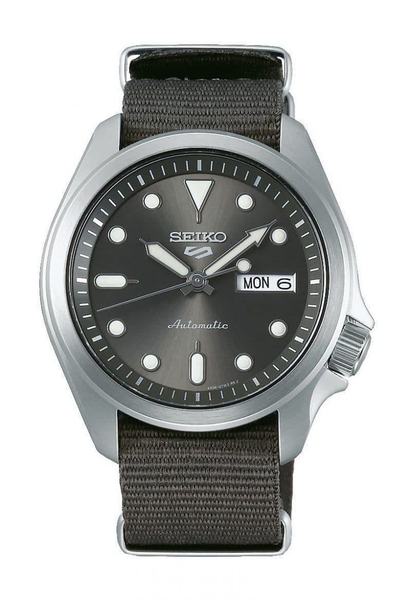 NEW Seiko 5 Sports 100M Automatic Men's Watch Rhodium Grey Nylon Strap SRPE61K1 - Diligence1International