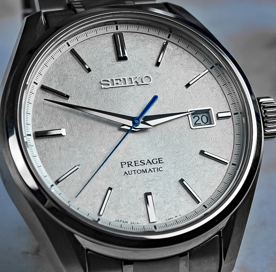 Seiko JDM Presage White Baby GS Snowflake Men's Titanium Watch SARX055 - Diligence1International