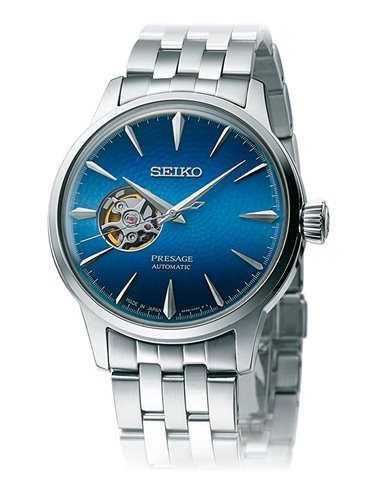 Seiko Presage Cocktail Time Blue Acapulco Open Heart Men's Watch SSA439J1