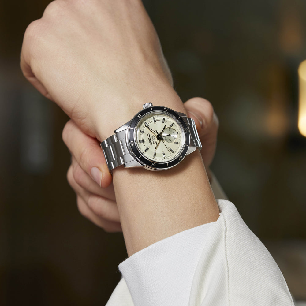 Seiko Presage Style 60 White Men's Stainless Steel Watch w/ Pow. Res. Indicator SSA447J1