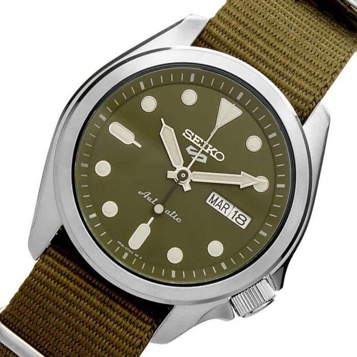 NEW Seiko 5 Sports 100M Automatic Men's Watch Military All Green Nylon Strap SRPE65K1 - Diligence1International