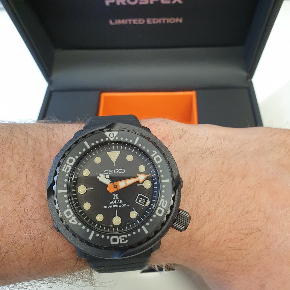 Seiko Prospex Black Series Limited Edition Solar Tuna Diver's Men's Watch SNE577P1