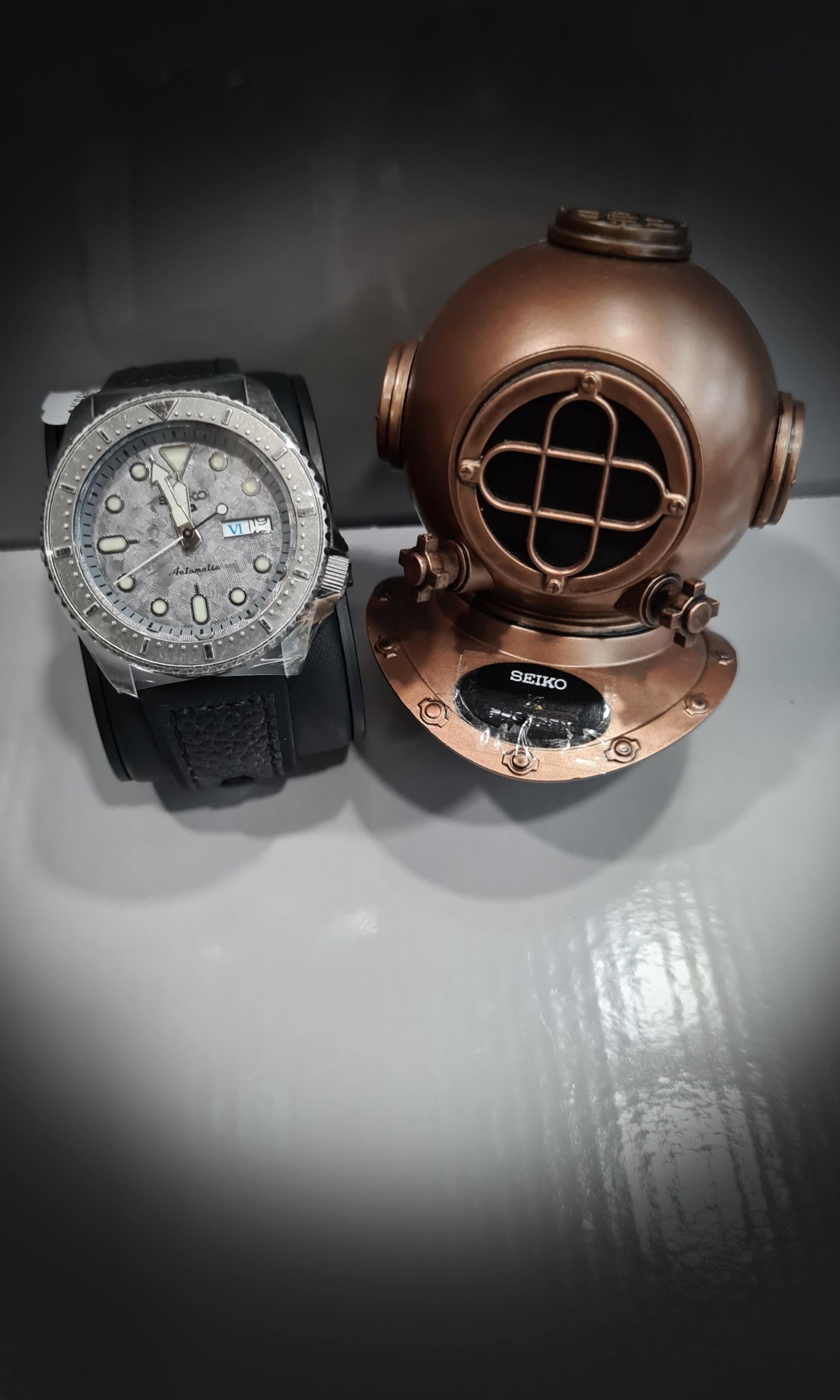 NEW Seiko 5 Sports 100M Automatic Grey Doomsday Bezel Dial Men's Black Leather Strap Watch SRPE79K1 - Diligence1International