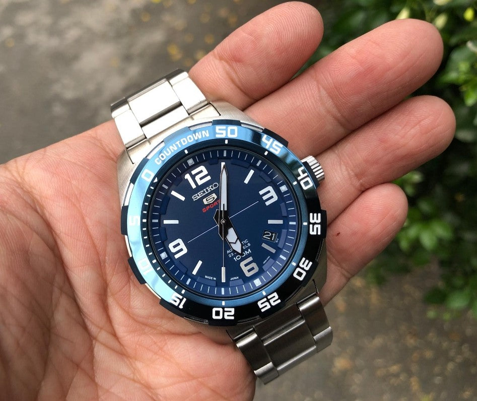 Seiko 5 Sports Japan Made 100M Automatic Men's Watch Blue Dial SRPB85J1 - Diligence1International