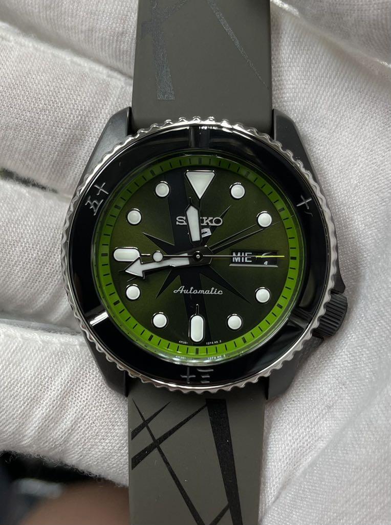 Seiko 5 Sports 100M One Piece x Zoro LE Automatic Men's Watch Green Dial Rubber SRPH67K1