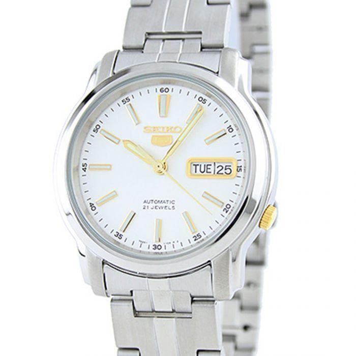 Seiko 5 Classic Men's Size White Dial Stainless Steel Strap Watch SNKL77K1 - Diligence1International