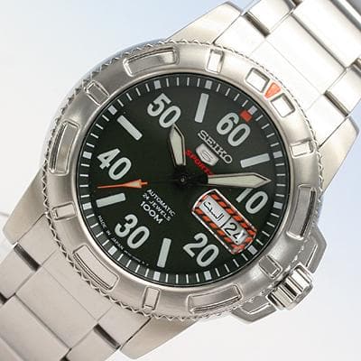 Seiko 5 Sports JAPAN Made Military 100M Green Dial Automatic Men's Watch SRP215J1 - Diligence1International