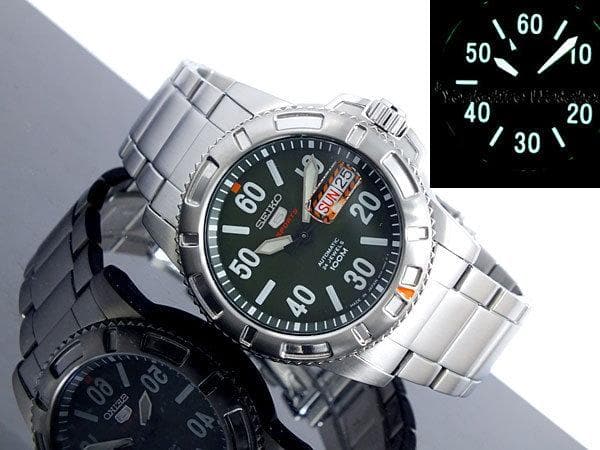 Seiko 5 Sports JAPAN Made Military 100M Green Dial Automatic Men's Watch SRP215J1 - Diligence1International