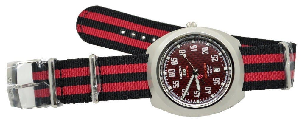 Seiko 5 Sports Red Carbon Fiber Dial Limited Edition Helmet Turtle Watch SRPA87K1 - Diligence1International