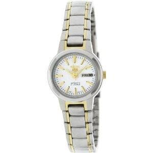 Seiko 5 Classic Ladies Size White Dial 2 Tone Gold Plated Stainless Steel Strap Watch SYME44K1 - Diligence1International