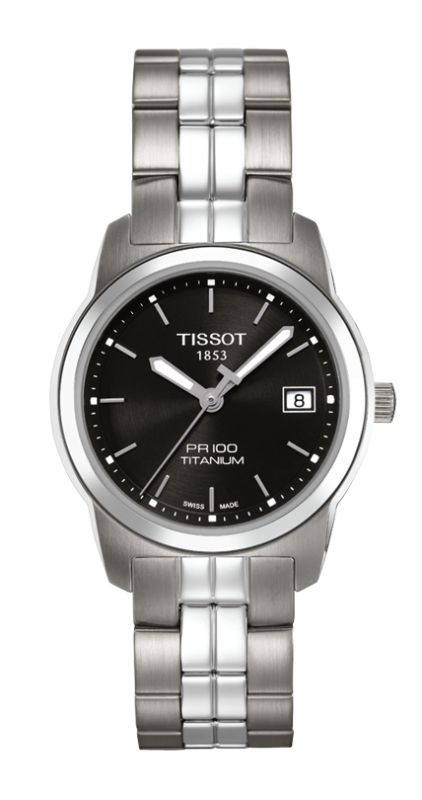 Tissot Swiss Made T-Classic PR100 Titanium Black Dial Ladies Watch T0493104405100 - Diligence1International