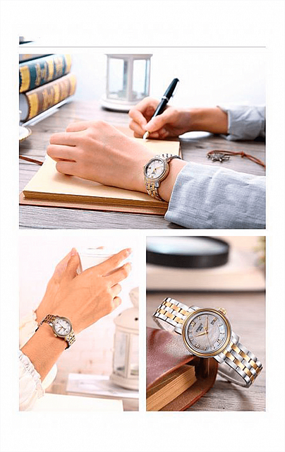 Tissot Swiss Made T-Classic Bridgeport 2 Tone Gold Plated MOP Ladies' Watch T0970102211800 - Diligence1International