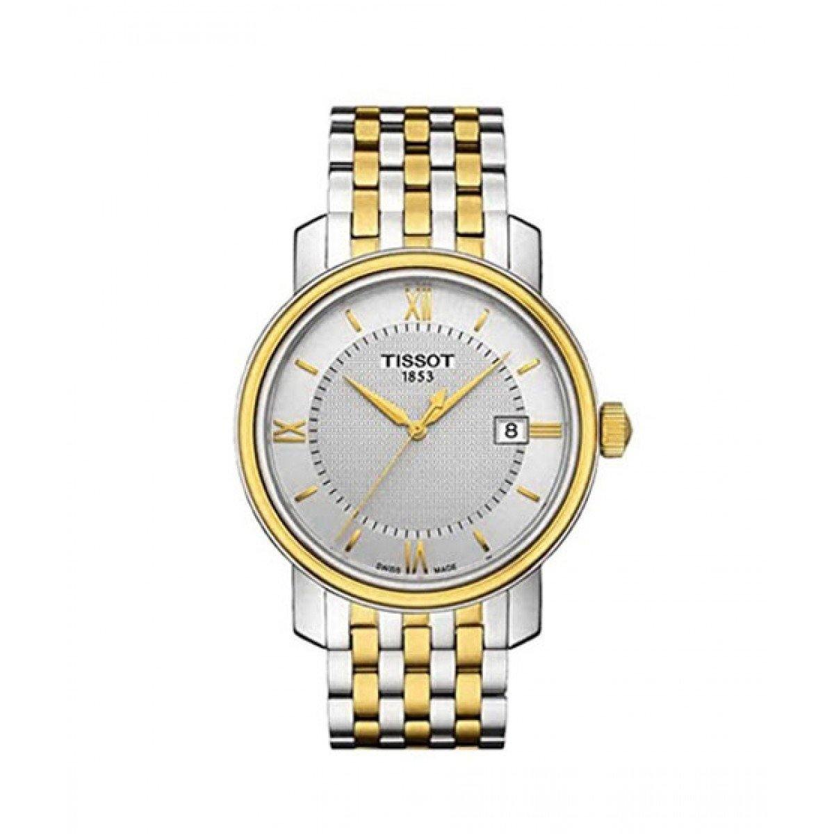 Tissot Swiss Made T-Classic Bridgeport 2 Tone Gold Plated Men's Watch T0974102203800 - Diligence1International