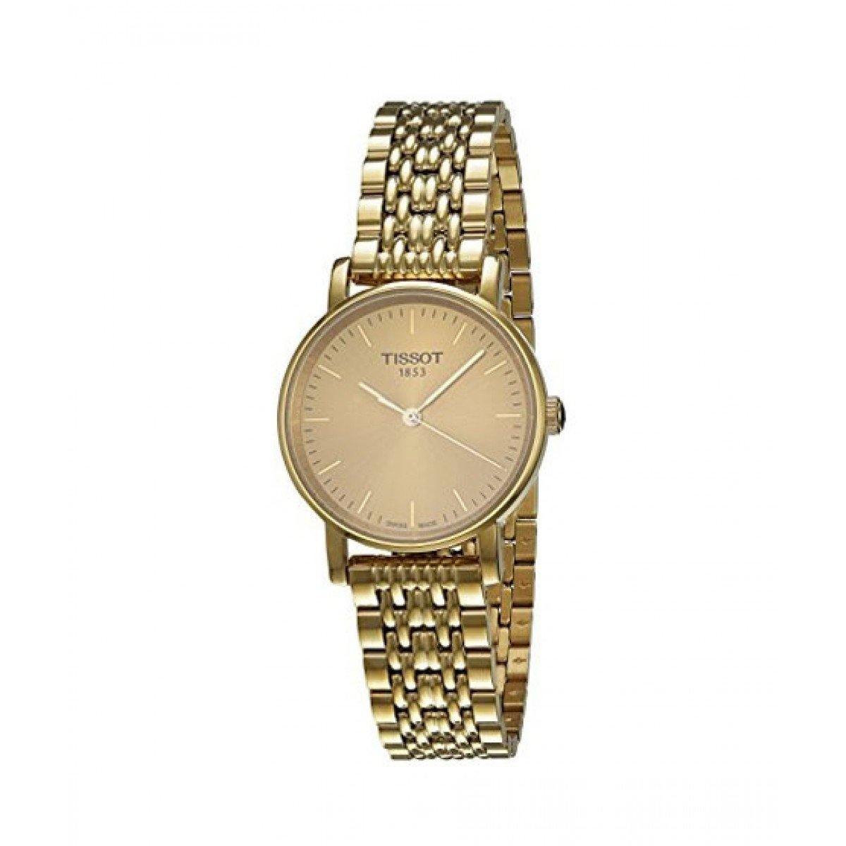 Tissot Swiss Made T-Classic Everytime All Gold Plated Ladies' Watch T1092103302100 - Diligence1International