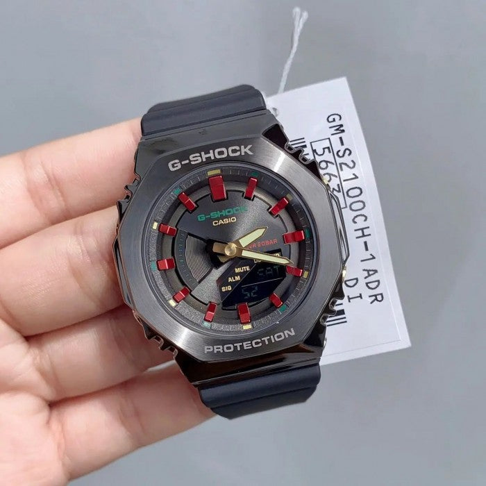 Casio G-Shock Carbon Core Guard Black x Pink AP CasiOak Ladies' Metal Case Watch GMS2100CH-1ADR