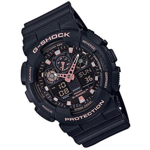 Casio G-Shock Analog-Digital Black x Rose Gold Accents Watch GA100GBX-1A4DR - Diligence1International