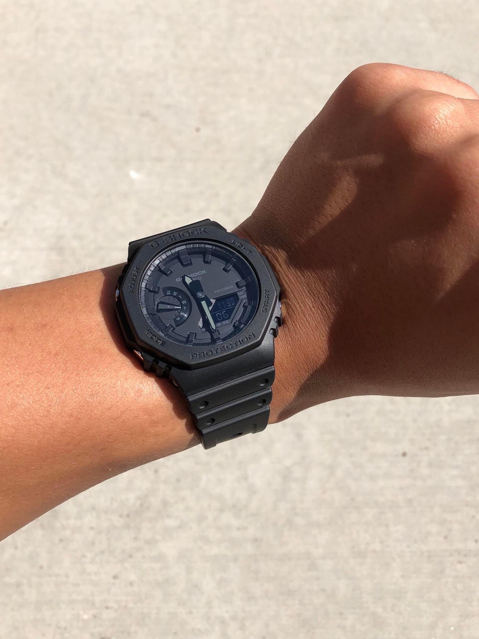 Casio G-Shock Carbon Core Guard ALL Black AP CasiOak Watch GA2100-1A1DR