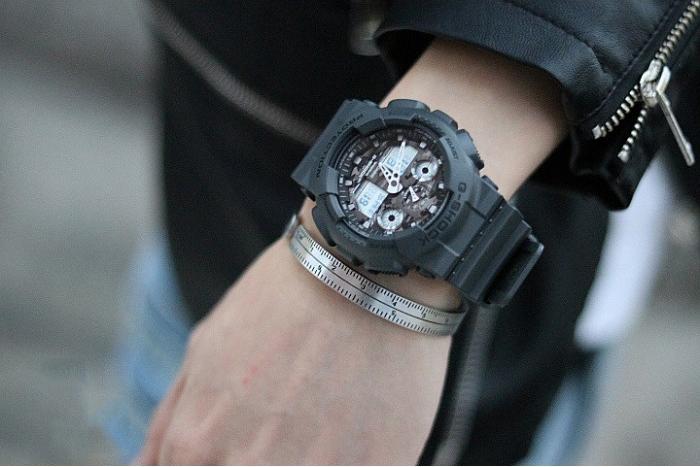 Casio G-Shock Military Grey Camo Camouflage Print Dial Black Watch GA100CF-8ADR - Diligence1International